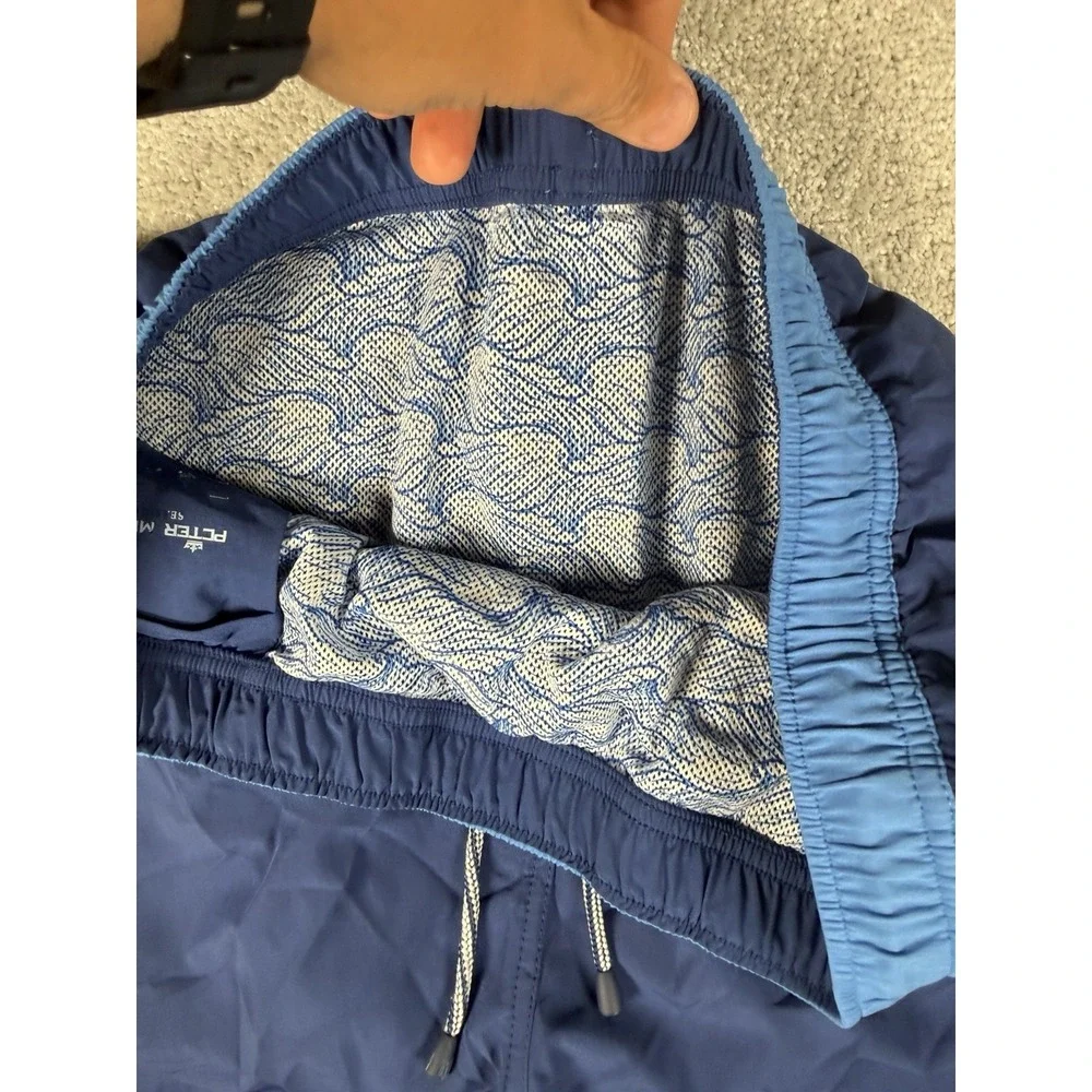 Peter Millar Seaside Swim Trunks Mens Blue Mesh Lined Resort Water Pool XL